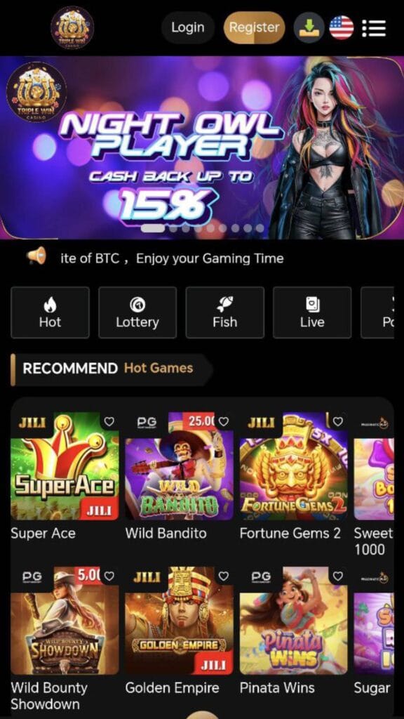 TripleWin888 App - Lobby